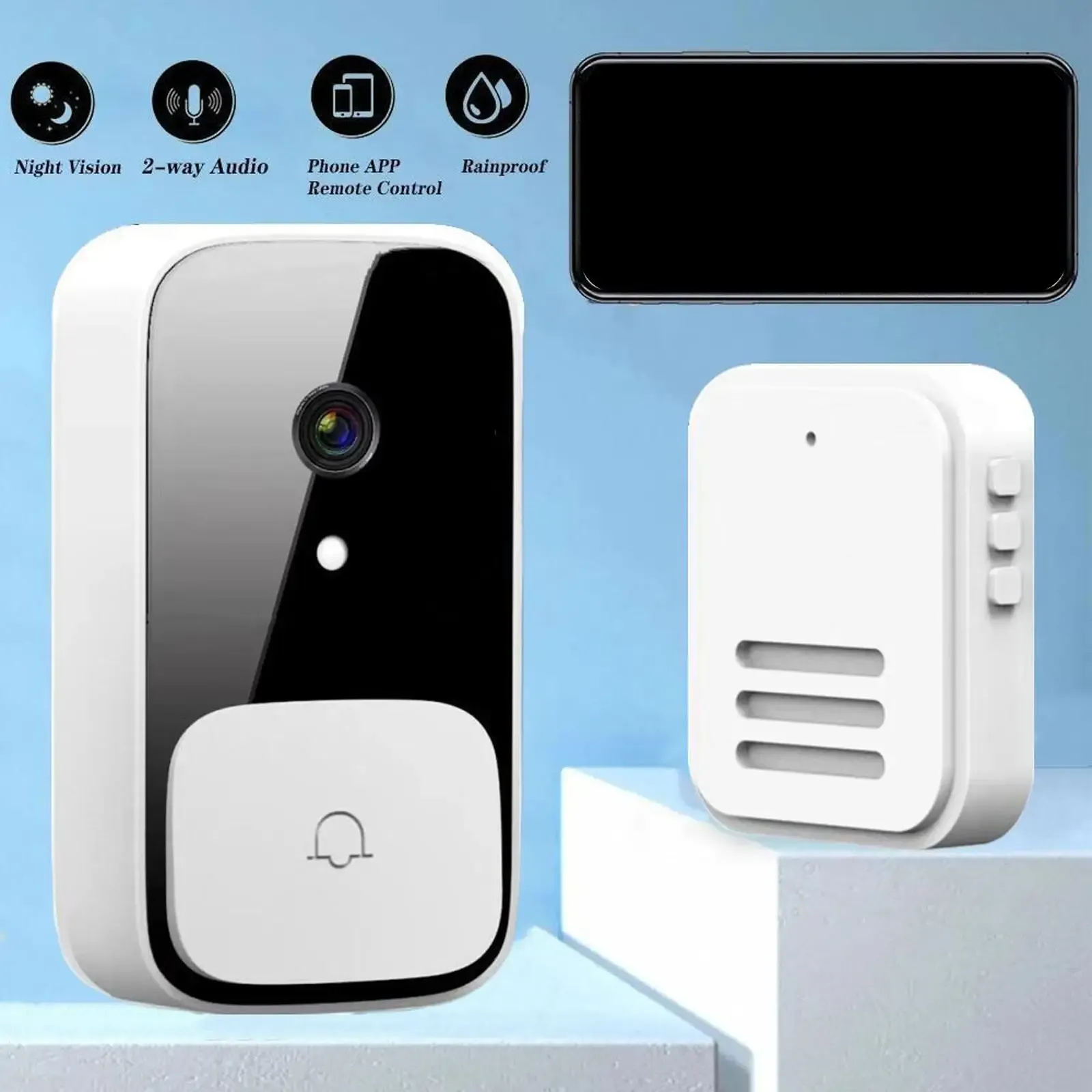 Dörrklockor Video Doorbell Monitor Blink Front Security Ring Doorbell With Camera Smart Doorbell For Hotel