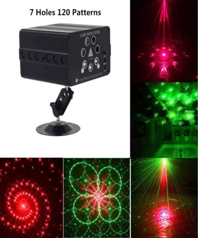 120 modelli Laser Laser Lighting Remotesound Control Luci da discoteca LED RGB DJ Party Stage Light Wedding Wedding Lampada di Natale Decora5749405