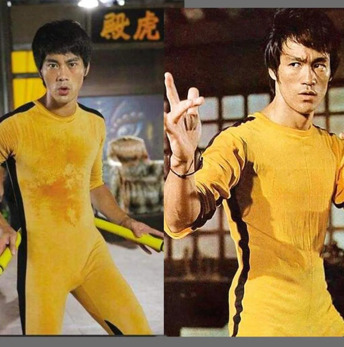 Jeet Kune Do Game of Death Costume Jumpsuit Bruce Lee Classic Yellow Kung Fu Uniforms Cosplay JKD4536295