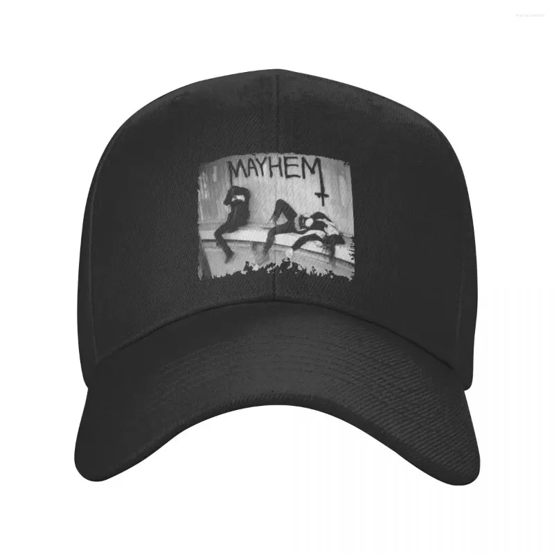 Berets Men Women Mayhem Street Hats Baseball Cap poliester black metal muzyka tata kapelusz ciężarówki robotnik hurtowy