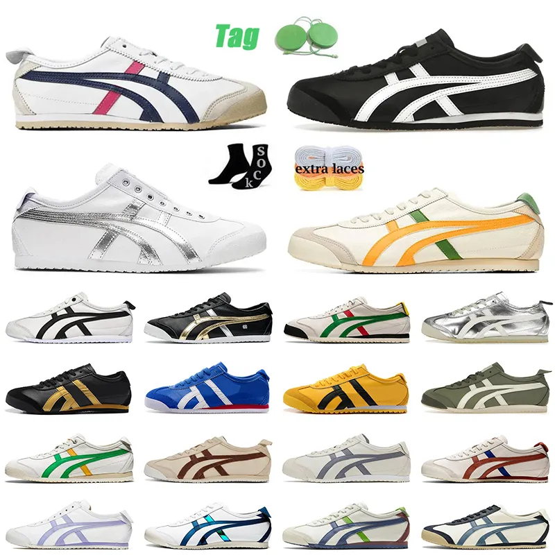 Athletic Running Sneakers Tiger Mexico 66 Shoes Mens Womens Flats Loafers Birch Peacoat Black White Green Yellow Beige Vintage Canvas Top Low Sports Trainers Dhgate