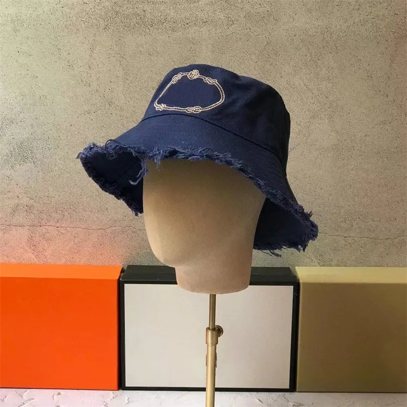 Women Wide Brim Hats Luxury Designer P Woman Washed and Aged Cowboy Bucket Hat Autumn Casquette Man Cowboy basin hat summer sun hat
