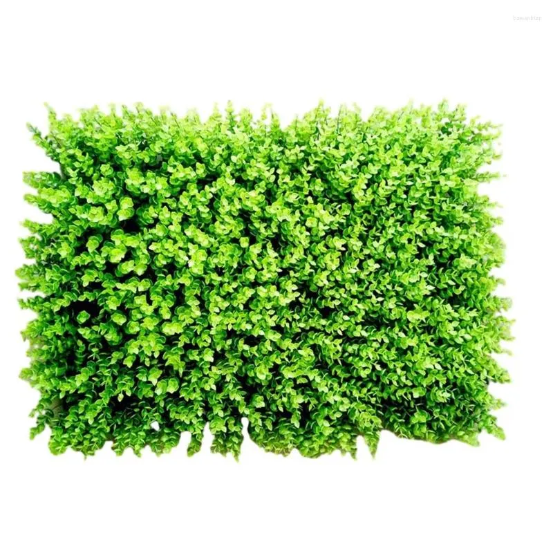 Fleurs décoratives artificiel Green Square Plastique Place Plant Plant Mur Home Decoration Simulated Garden Yard Fence Fence Panneage 40x60cm