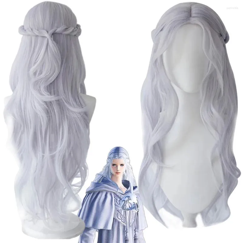 FOURNISSEZ VENAT COSPlay Fantasy Femmes Perruques Tenues de jeu Final Cos Roleplay Sliver Long Wig Costume Accessoires Halloween Suit Prop