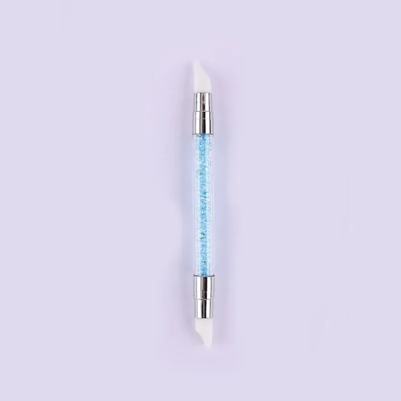 2024 Nail Art Silicone Brush 1pcs Corving Paint Pencil UV Gel Diy Polish Dual Head Powder Sculpture Manicure Tool- لأشعة UV Gel Diy Polish Head