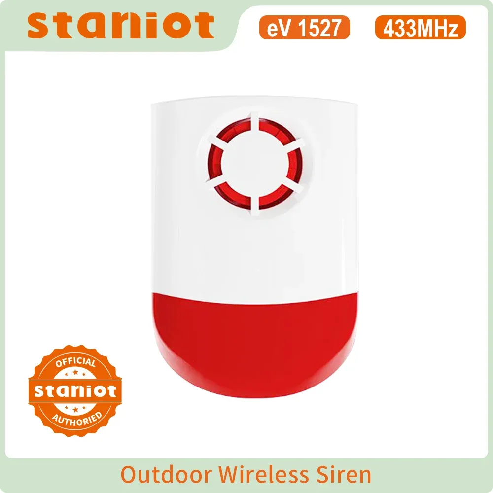 Syren 433 MHz Outdoor Watterelesh Waterproof Alarm 120dB Wysoka decybel głośność dźwiękowa LED LED System bezpieczeństwa na zewnątrz