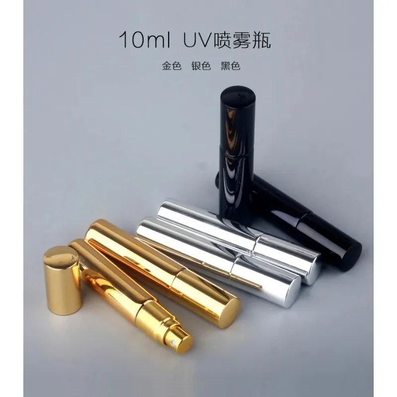 빈 UV 유리 스프레이 병 5/10ml, 향수 분무기 스프레이 어플리케이터 리필 가능한 빈 향수 병 미세 안개 스프레이