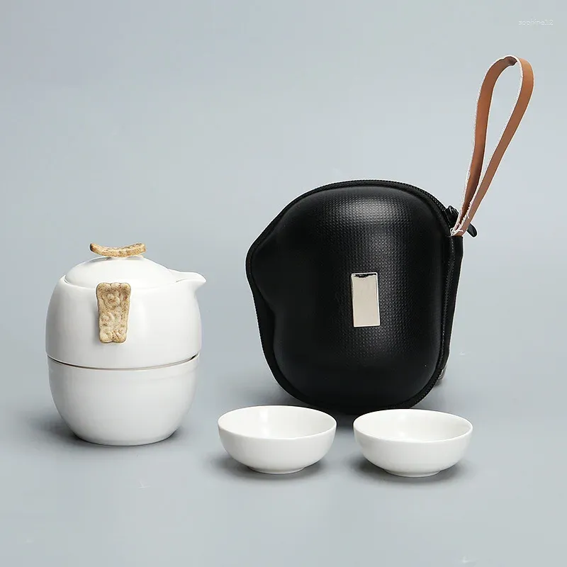 Teaware set vita porslin kungfu rese te -set koppar och muggar kaffevaror tekoppar kopp kaffe tekanna teeware teware gaiwan