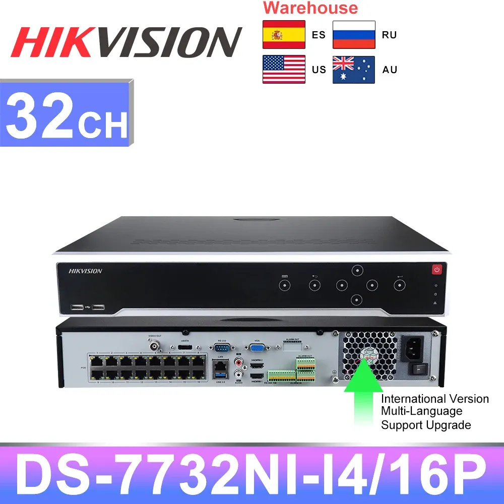 レコーダーHikVision NVR 32CH 4K NVR POE DS7732NII4/16P 12MP POE SIECIOWY REJESTRATOR WIDEOシステム監視