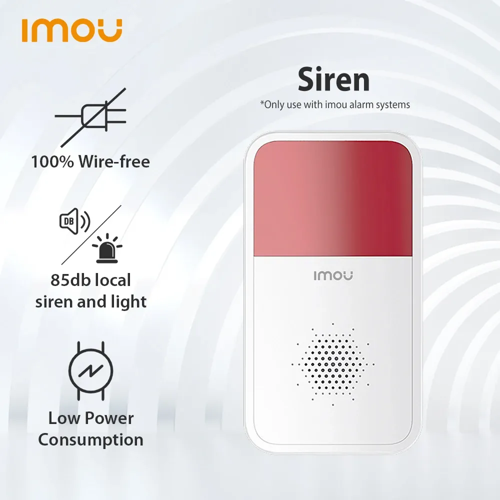 Kitler Dahua Imou Akıllı Kablosuz Flaş Siren Sesli Flaş Işık Alarmı Lityum Pilli İç Mekan 433MHz Ev Güvenlik Alarm Sistemi