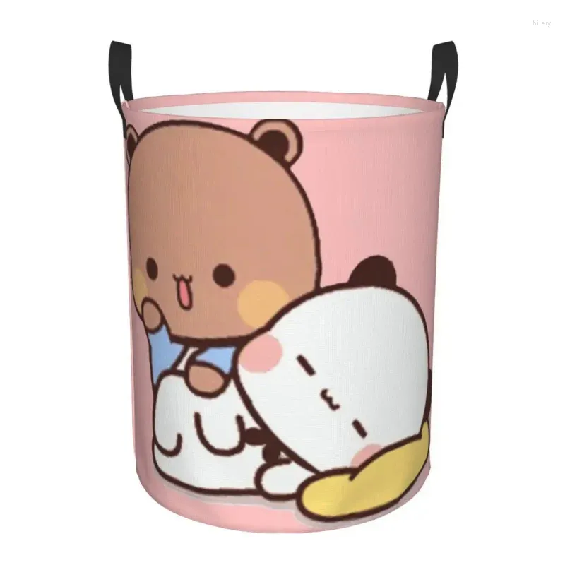 Tvättpåsar Panda Brownie Beer Mochi Katten Opvouwbare Wasmanden Vuile Kleding Speelgoed varav varelse Opbergmand Huis Grote Waterdich Produkt