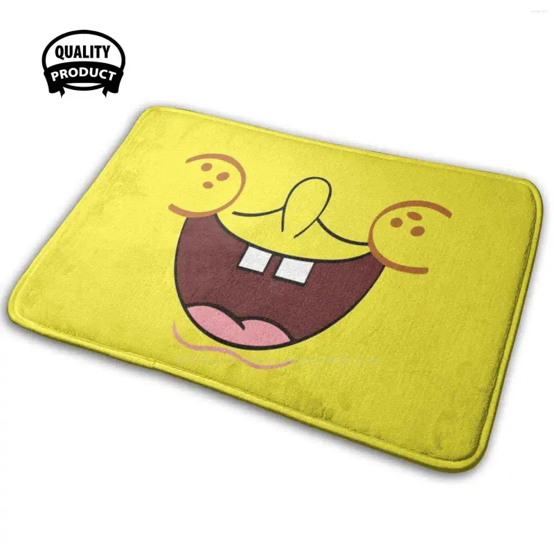 Carpets Mouth 3D Soft Non slip tapis tapis tapis coussin de tapis dessin animé émission de télévision Couleur colorée tête carrée jaune hd kid