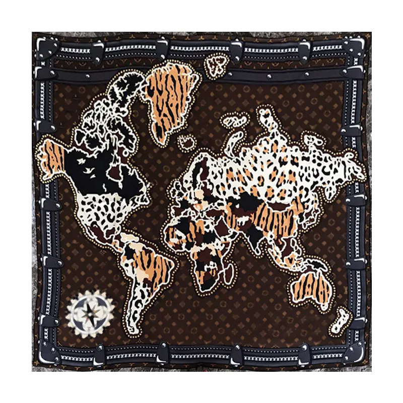 Nuova 2024 Top Designer Woman Man Silk Fashion Letter Brand Furfential Headband Monogram Monogram Map Map Map Leopard Leopard Leopard Rivet 90cm