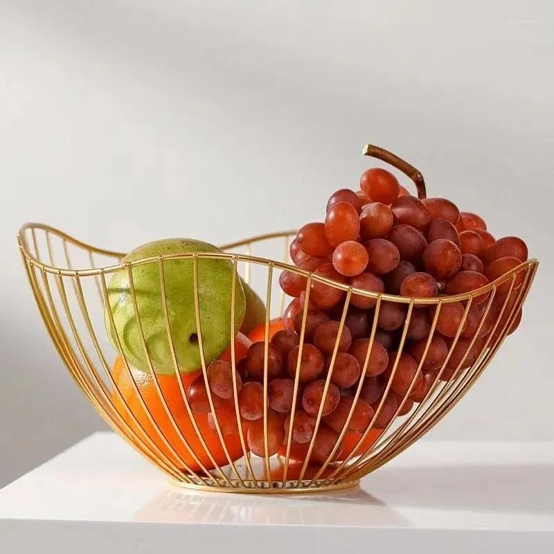 Plaques Fruit Golden / Black Metal Metal Fashion Créative Fruits Fruits bassin Nordic Style Candy Plate sans eau gorgée