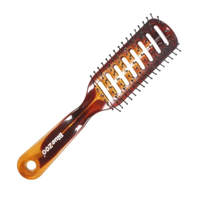 Novo 2024 Blue Zoo Amber Cutout Costel Comb Comb PS PS Men e Women's Nylon Needle Helvesage Hairdressing Comb1.Pente de cabeleireiro de massagem