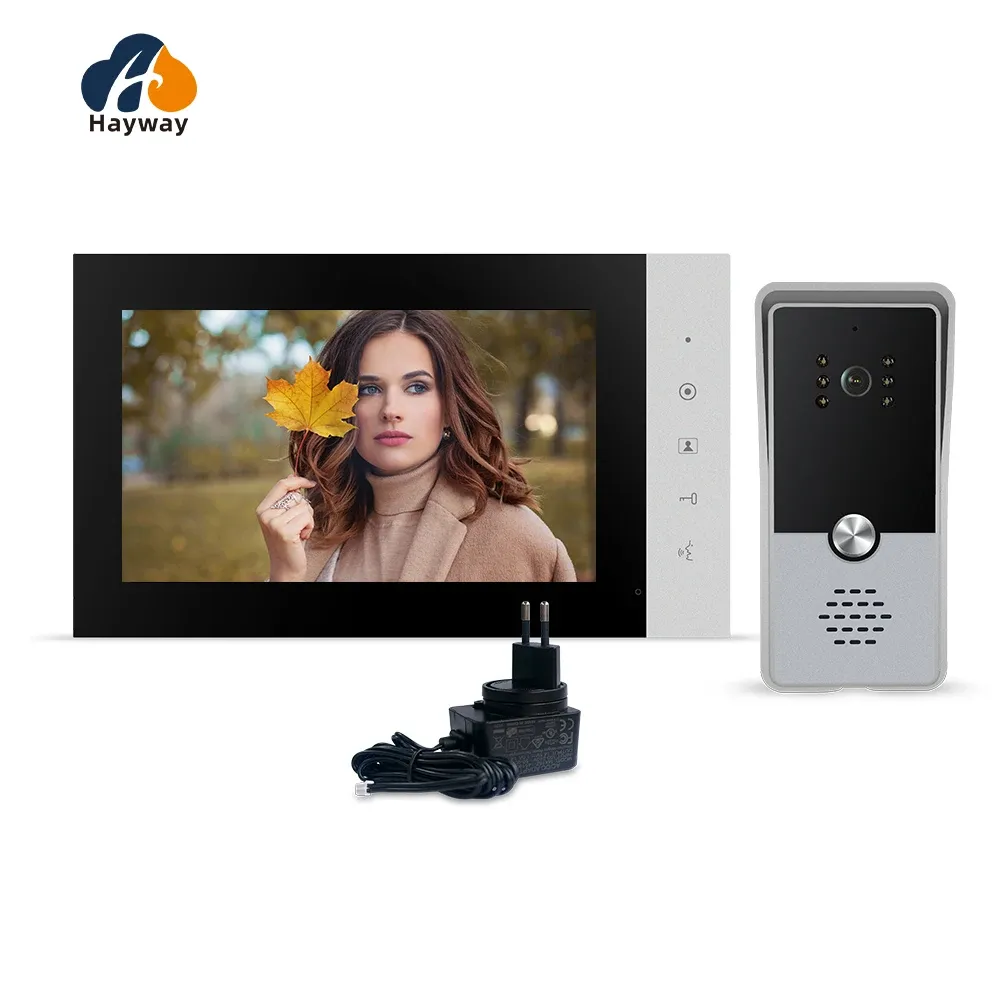 Dörrklockor Video Intercom System Kit Wired Video Doorbell Phone Rainproakt Call Panel IR Camera för Home Villa Building 1200tvl