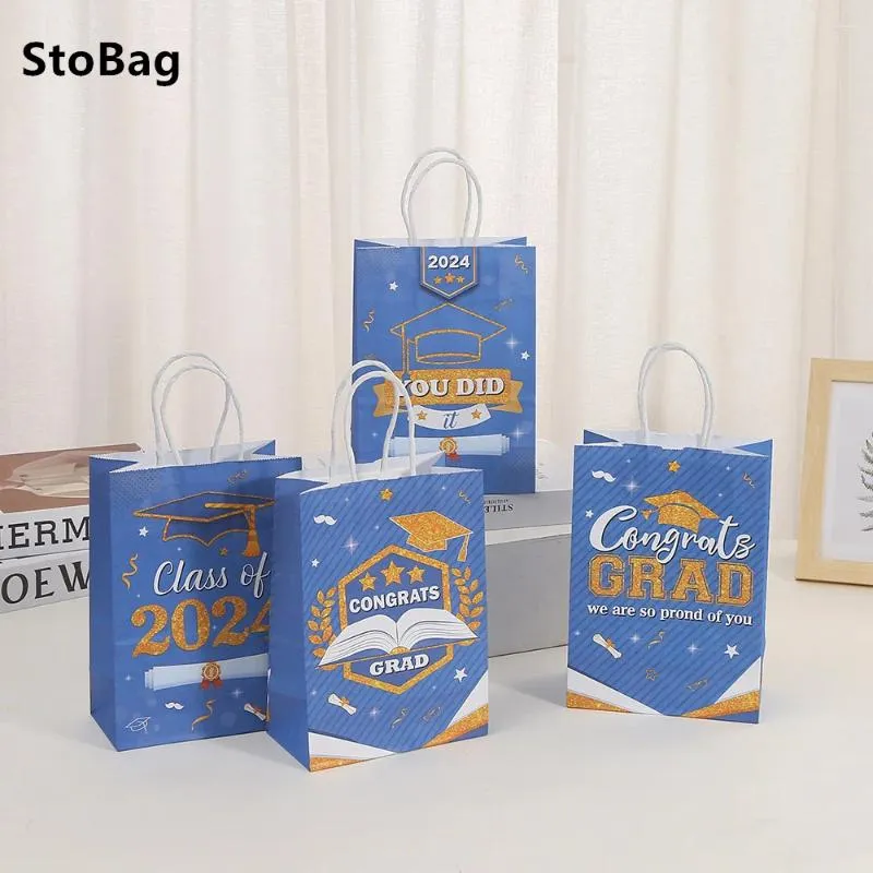 Wrap prezent Stobag Kraft Paper Tote Bag drukujący torby ukończenia sezonu sezonu imprezy Pakowanie do dekoracji supliny hurt