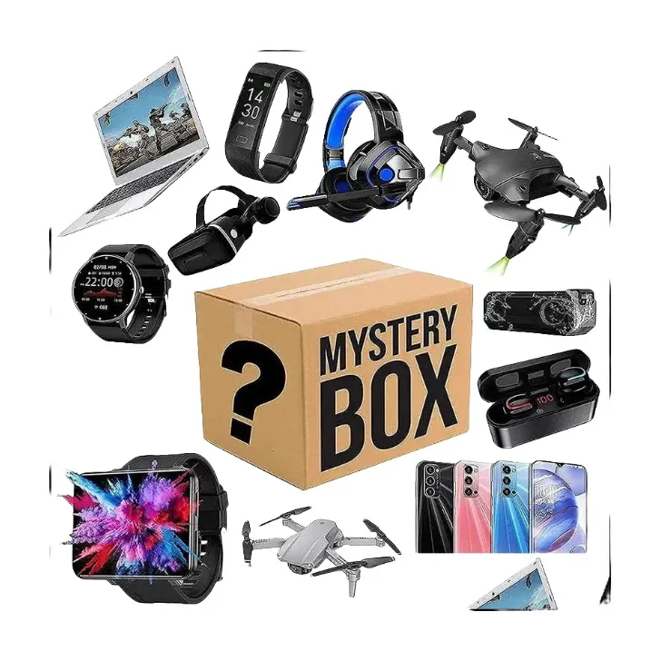 2024 Mystery Box مكبرات صوت محمولة Lucky Electronics عشوائي الصناديق عيد ميلاد مفاجأة هدايا لأدهات مثل Drones Smart Watches Bluetooth dhicn