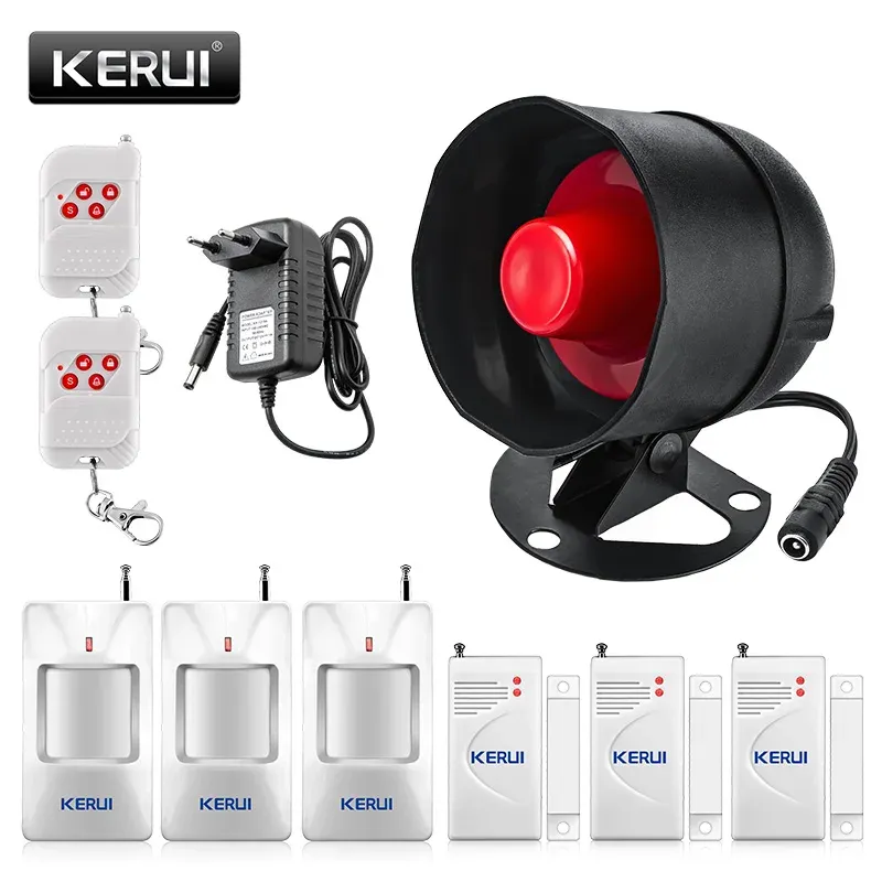 KITS KITS SISTEMA DE ALARMENTO DE REGAR SECRADOR DE SEGURANÇA DE SEGURANÇA DE VENÇA sem fio Kerui Fácil Configuração simples Opere a porta de emergência do alto -falante de 120db de 120dB Função de emergência