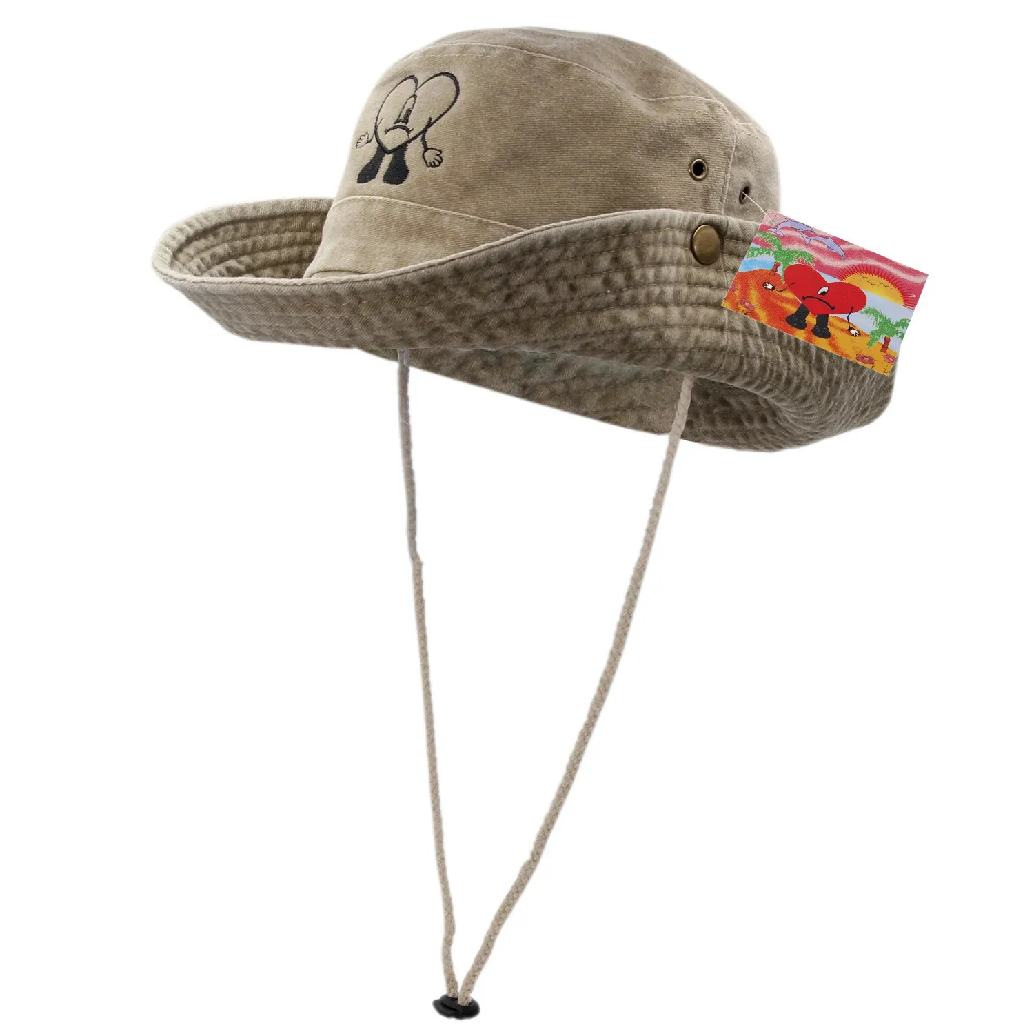 Cotton Embroidered Bad Bunny Bucket Hats Foldable... From ...