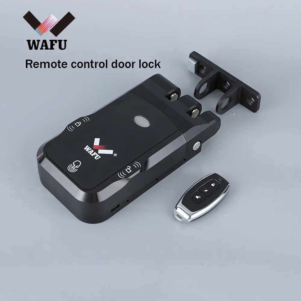 Verrouillage wafu télécommande verrouillage de porte intelligente Tuya Bluetooth WiFi Smart Lock Zinc Alloy Dual Battery System Invisible Lock Induction Lock