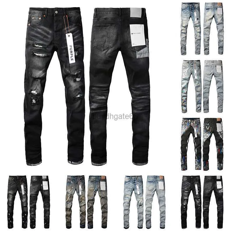 Designer maschile designer viola pantaloni in denim maschi jeans maschi pantaloni neri pantaloni di alta gamma di alta qualità motociclista strappato jean slim fit moto abbigliamento