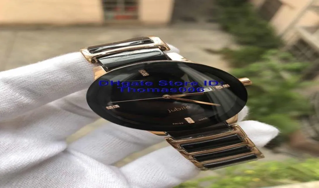 целый унисекс смотрит леди знаменитые современные мужчины Qaurtz Fashion Black Ceramic Watch Ladies Casual Mens Sport Watch 37mm1294667