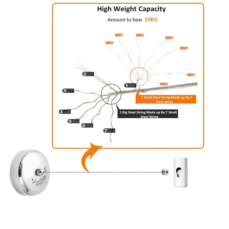 Wall mount 304 Stainless Steel Clothesline Folding Clothes Horse Extendable Laundry Hanger Retractable Drying Rack Clothes Rope