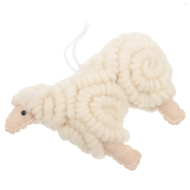 Decoratieve beeldjes decor schapen ornament kerst harige feestdecoratie schattige bureau stof hangende kerst po props