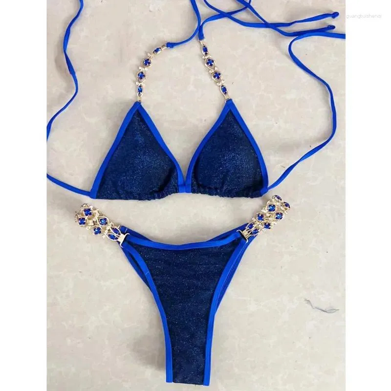 Kadın mayo rhinestones bikinis seksi mayolar plaj kadın kadın push yukarı bikini yüzme giyme giyme takım elbise plaj kıyafeti havuzu bather 2024