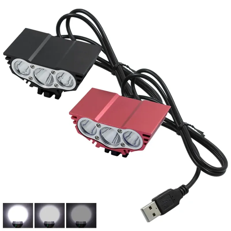 Luci USB 3XT6 LED LED BICY CHE BIKE LIGHT BIKE LIGHT LIGHT LAMPAGGIO DI CAMPIO DELLA LAMPAGGIO IN MAGLIO IN SOLO LAMPAGNO NESSUNA BATTERE