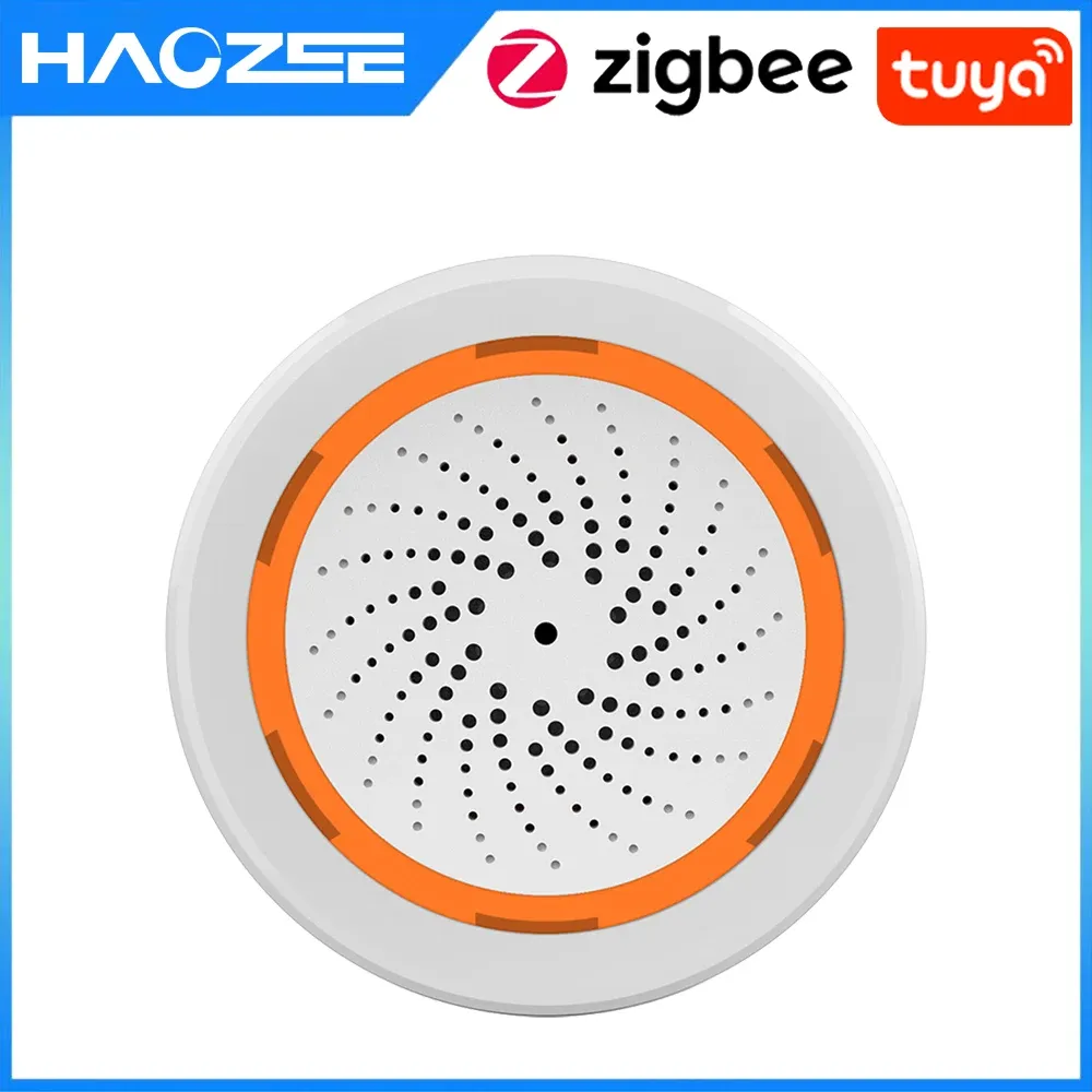 Cordons Tuya Zigbee Smart Siren Alarm 90dB Sound Light Home Security Alarm fonctionne avec Tuya Zigbee Hub