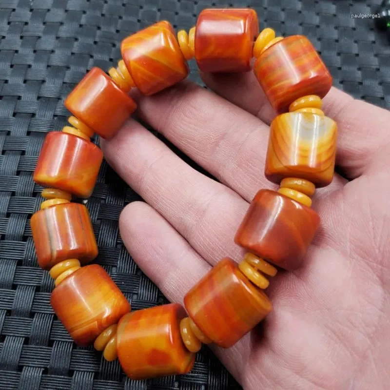 Chalcédoine d'agate de brin comme baril de bracelet d'ornement de pluie droite