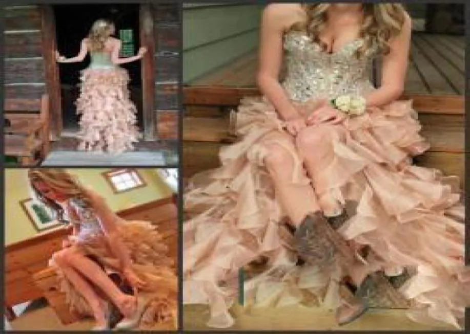 Hilo Pink 2016 Prom Prom Elbiseler Korse Korse Sevgiliye Elbiseler Seksi Yüksek Düşük Parti Partisi Elbiseler CrystalsrhinestonesBead4051947