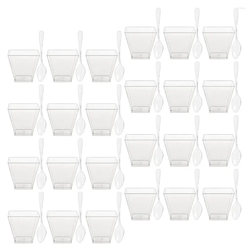 Wegwerpbekers rietjes dessert cup smoothie mousse draagbare tiramisu container plastic vervangbaar huishouden