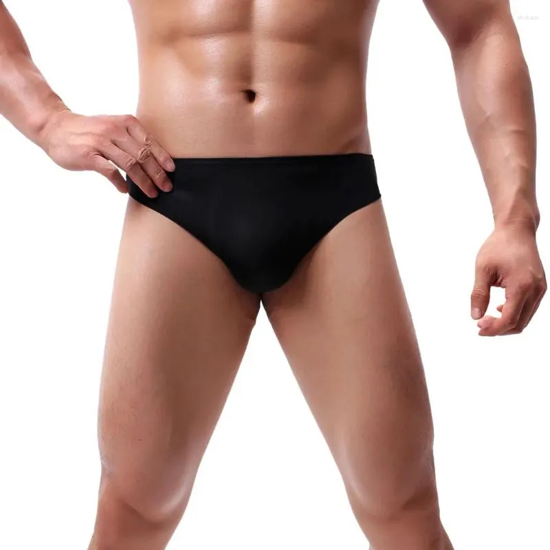 Underpants Gay Sexy's Fashion's Fashion Pure Color Pare traspirante patchwork biancheria da biancheria da seta ghiacciata Roupa Interior Masculina