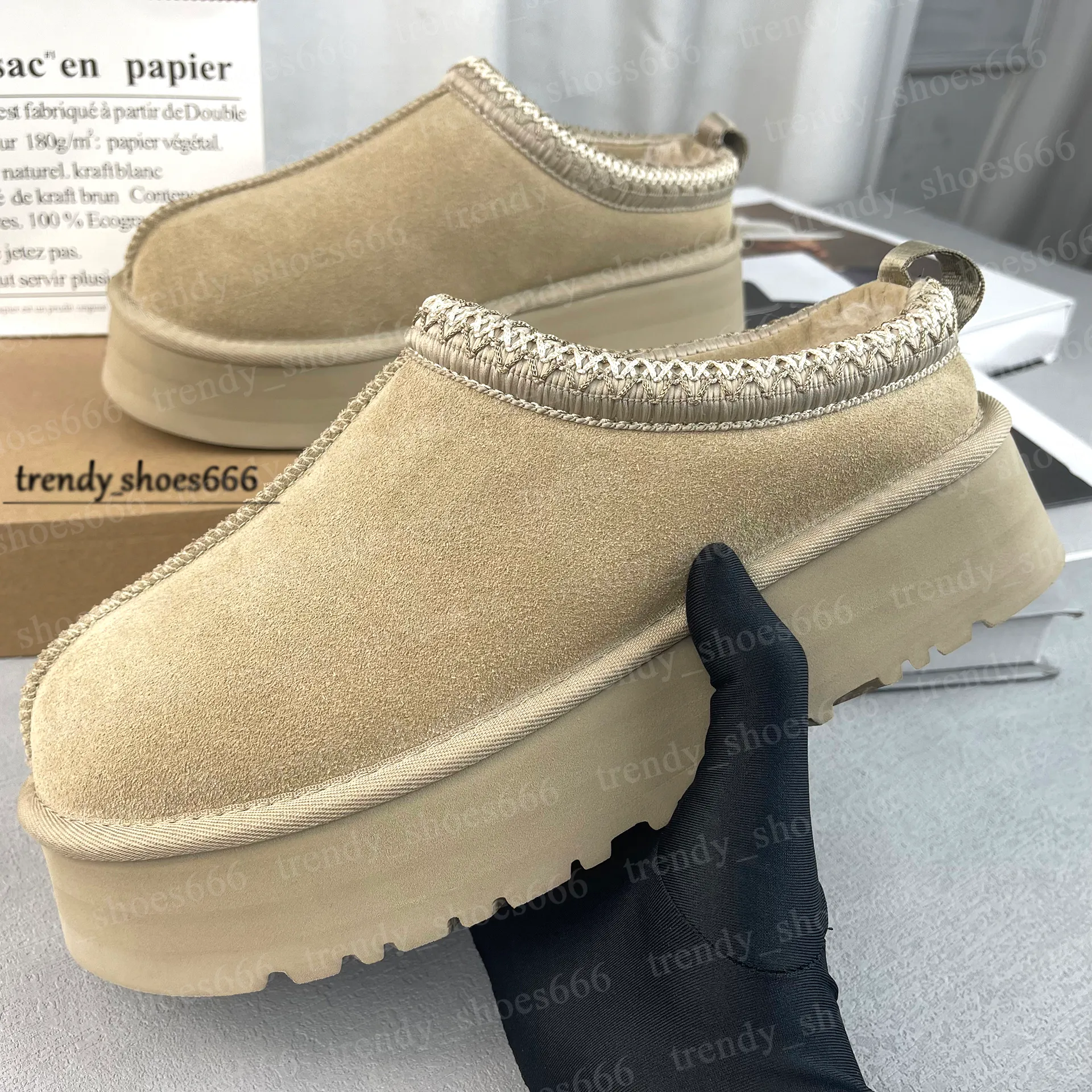 Classic Style Winter Boots: Sheepskin Lined Slides Platform