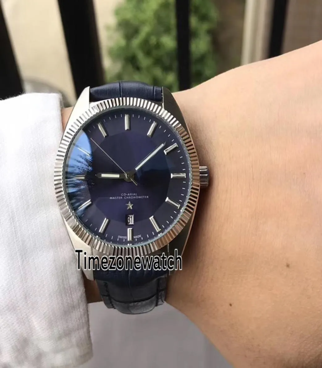 New Globemaster Blue Dial Automatic Mens Watch Steel Case Fluted Bezel Blue Dial Blue Letather Strap 13033392103001 Watches E3725607