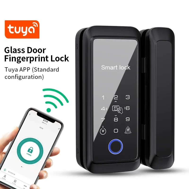 Lock Tuya APP Control Lock Sliding Door Smart Fingerprint Lock Touchscreen Keypad Front Door Bluetooth 13.56Mhz RFID Electronic Lock