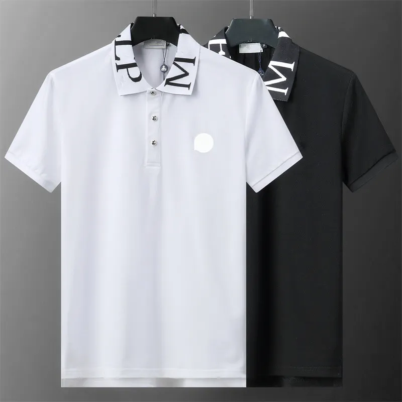 Summer Lapel Men's Brand kortärmad affär Casual Europe och USA på basen av 100% Cotton High-End Designer Letter Print Fashion Polo Shirt