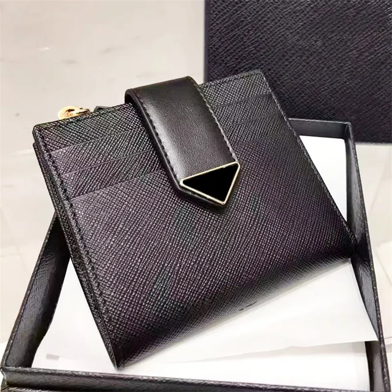 Womens mens Luxury designer bags Triangle Card Holders passport holders high quality Clutch outdoor mini Key Wallets key pouch black leather Wallets Coin Purses