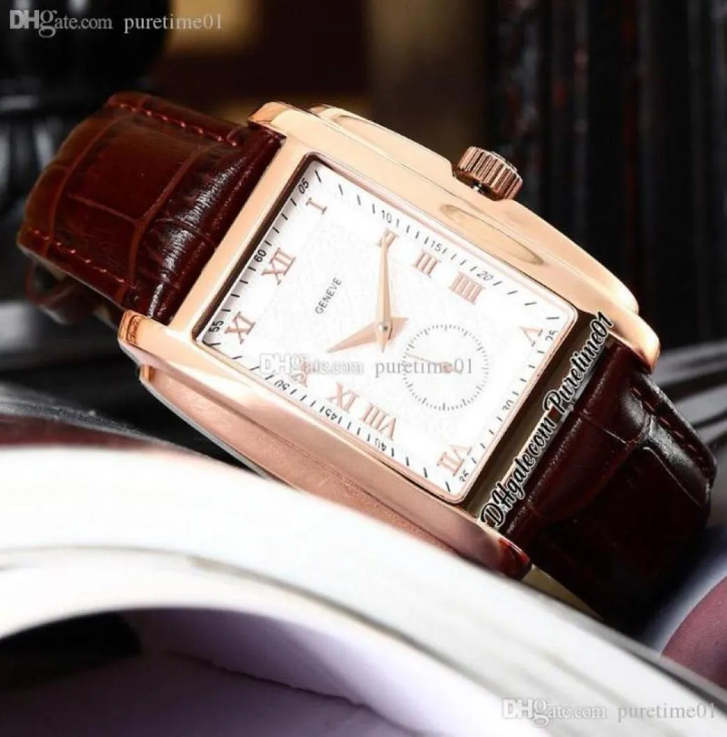 2022 gondolo 5124g masculino automático relógio de ouro rosa Dial texturizada Marcadores romanos de couro marrom 5 estilos relógios puretime04521752