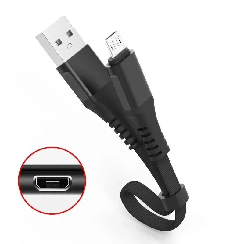 30 cm kort kabel typ C Micro USB Snabbladdningsdata för Xiaomi Huawei Mobiltelefon Power Bank Batteri bärbar USB -kabel