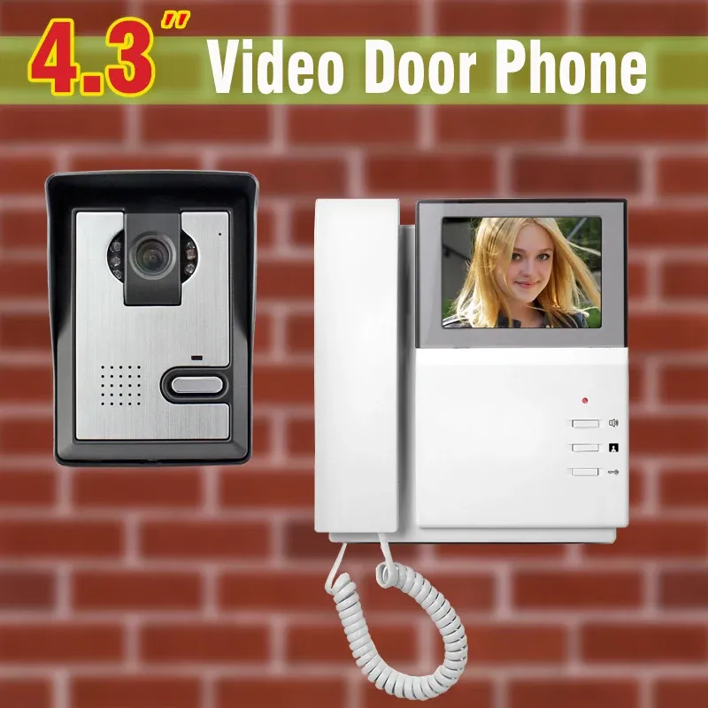 Intercom 4.3 "LCD Video Door Phone Intercom Doorbell System Kit IR Camera Door Bell Intercom Doorphone Home Security