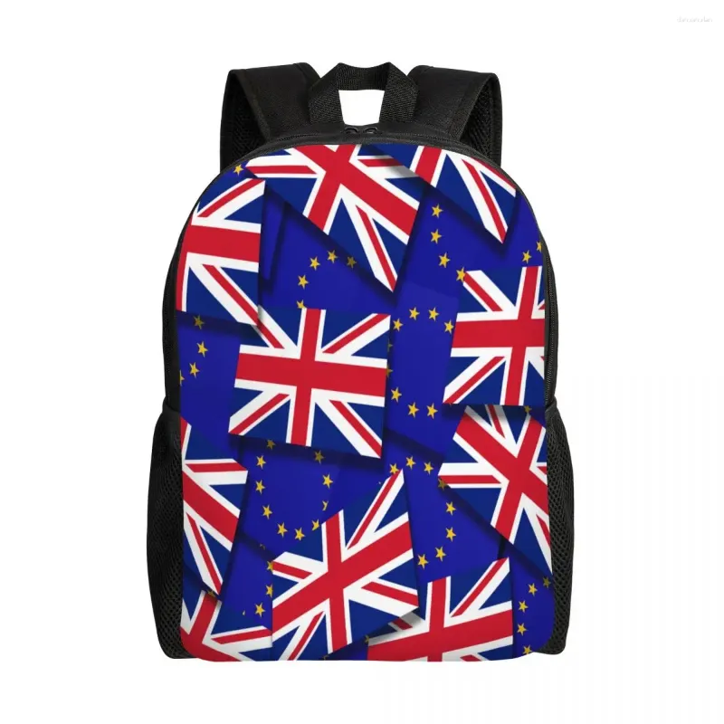 Bandeira da mochila do Reino Unido 15 polegadas Laptop Casual School Viagem