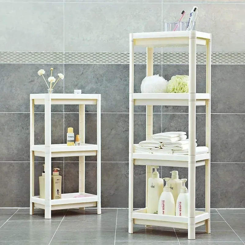 Cuisine rangement Hooki Rack de toilettes Planchers Salle de bain Plastique Multi-couche Snack Snack Vegetable Towel