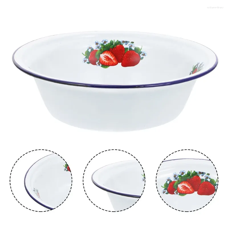 Dinnerware Sets Enamel Basin Thickened Soup Holder Bowl Container Salad Mixing Serving Restaurant Server