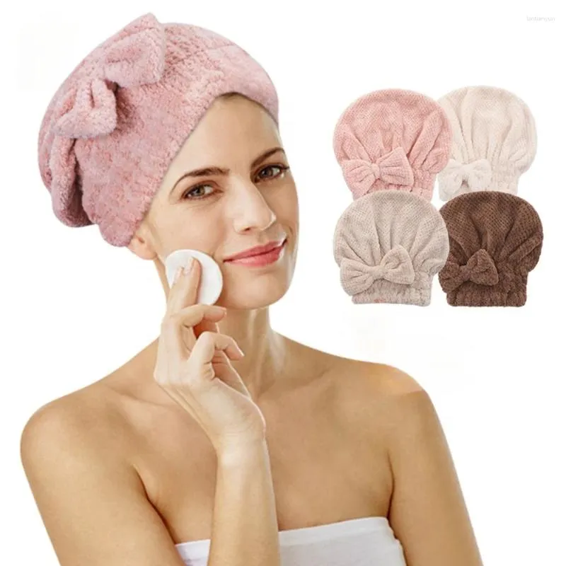Handduk kvinnors flicka snabb torkande huvudhanddukar mössa mikrofiber wrap hår för lockigt efter dusch