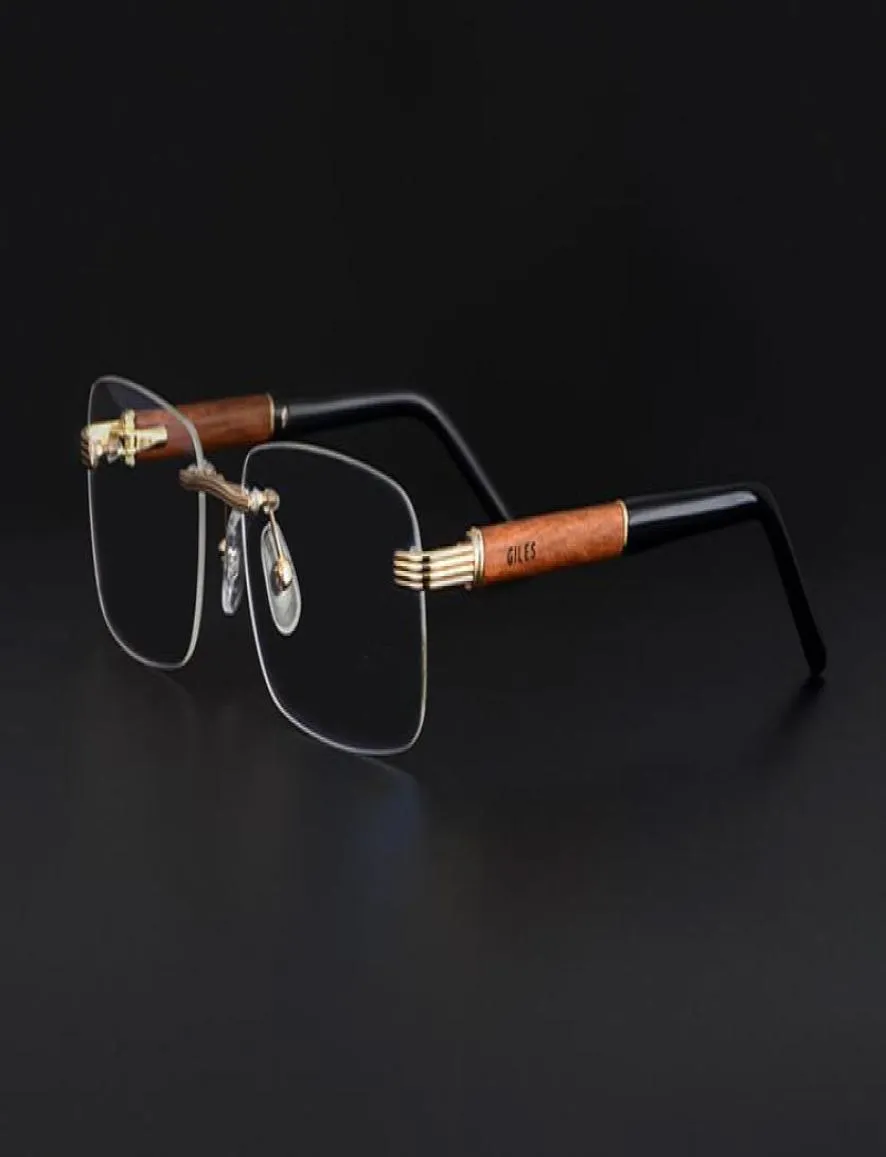 Designer Highgrade Hua Limumetalpureplank Noble Golden Glass Frame Rimless Superweight Male Busines Style Recept Glass1995580