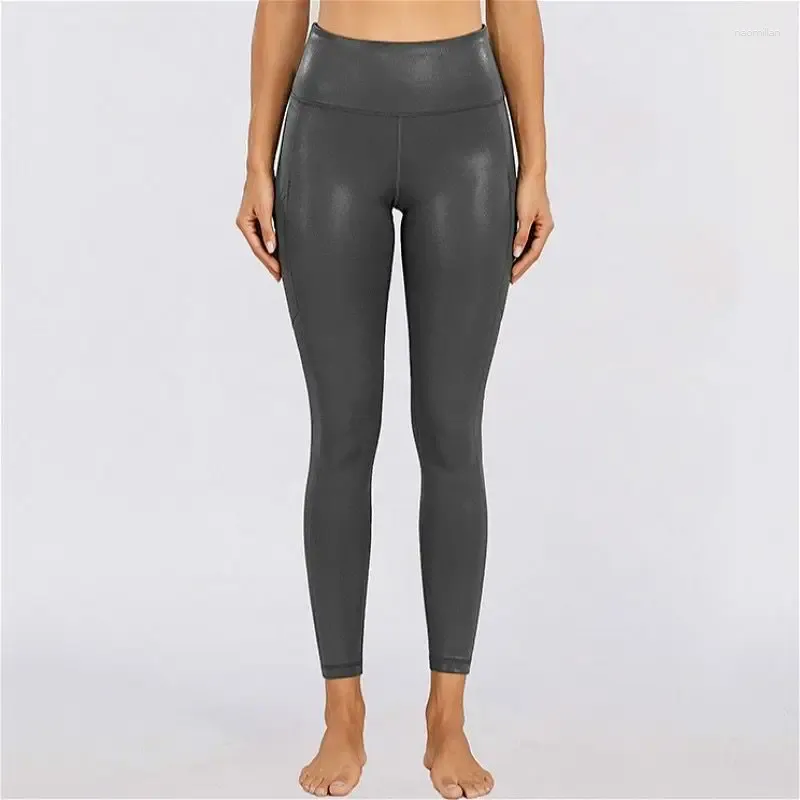 Leggings pour femmes brillant féminin haute taille sexy sport brillant plus taille pantalon pantalon de fête